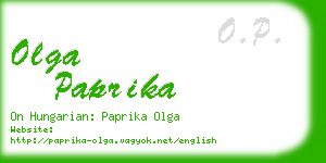 olga paprika business card